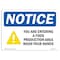 Signmission OSHA Sign, 7" H, Rigid Plastic, You Are Entering A Food Production Sign With Symbol, Landscape OS-NS-P-710-L-19090 - alternate 1